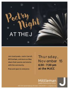 Poetry Night at the J @ Mittleman Jewish Community Center | Portland | Oregon | United States