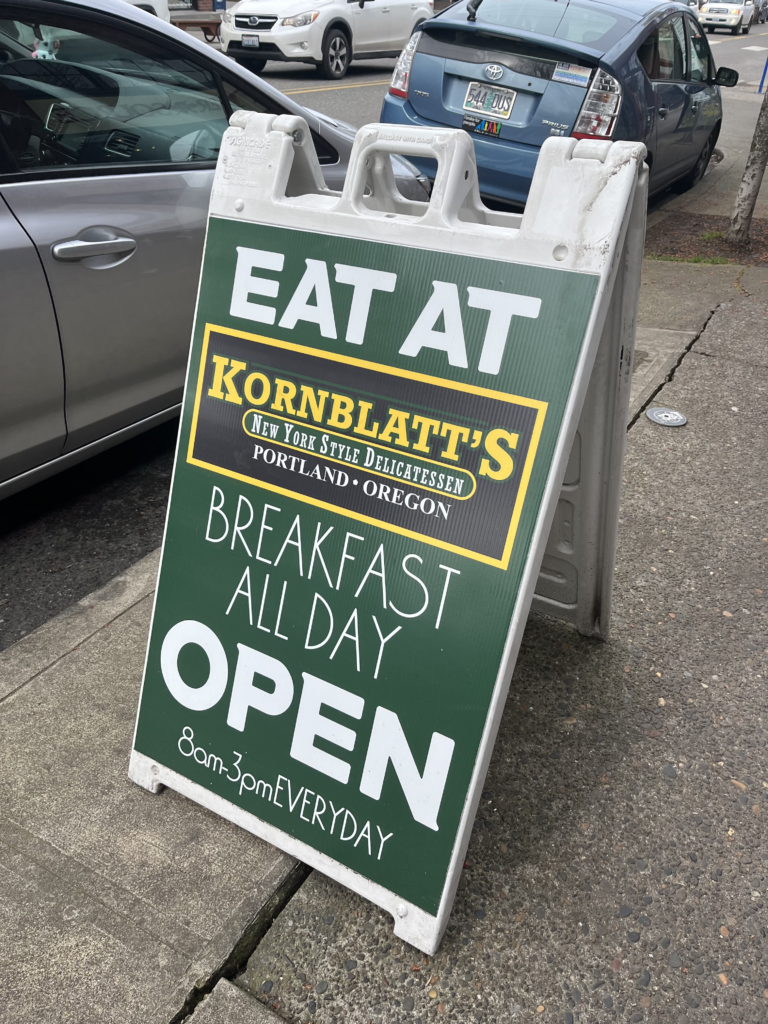 Kornblatt's outdoor sign